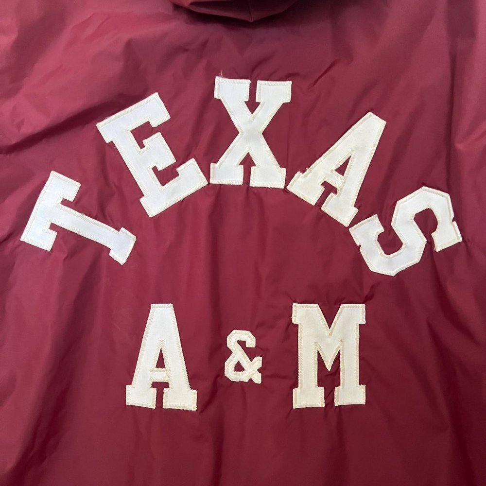 Vintage Howe Texas A&M Long Stadium Lined Button Trench Jacket Size Large - Picture 4 of 9
